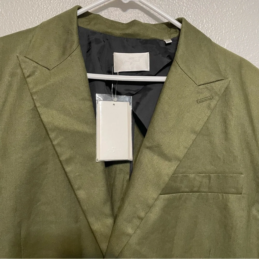 7 For All Mankind Army Linen Blazer Italian Fabric NWT​​​